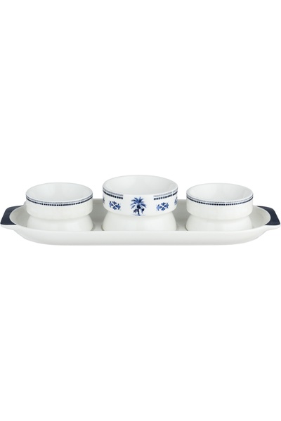 Alsaif Gallery Al Saif Gallery Porcelain Yogurt Set, 33x13x2.5 cm, Oval Servi...