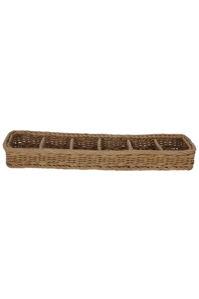 Alsaif Gallery Al Saif Gallery wicker basket, rectangular, divided - brown