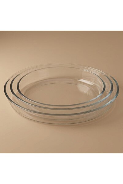 Alsaif Gallery Al Saif Gallery Pyrex glass trays set, 2.4/3.2/4.0 cm, oval, 3...