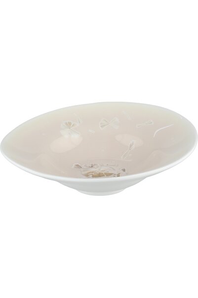 Alsaif Gallery Al Saif Gallery Porcelain Bowl, 7.8 inches, Embossed - White a...
