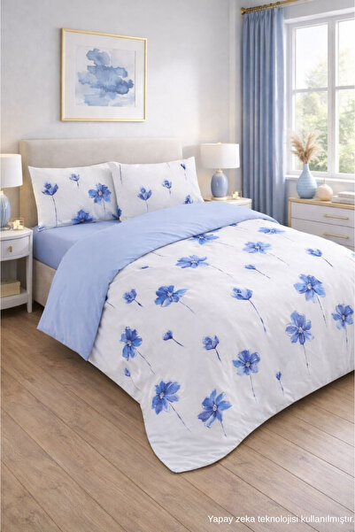 ELY PARKER Set de lenjerie de pat dublă Easy Ironing 160x200, cearșaf elastic...