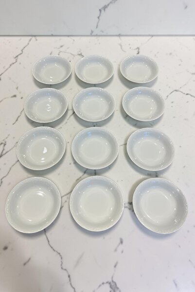Porland PORSELEN ANADOLU BEYAZI 12 ADET 20 CM (BÜYÜK) ÇUKUR YEMEK TABAK