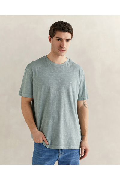 Gant Erkek Yeşil Bisiklet Yaka Regular Fit T-Shirt
