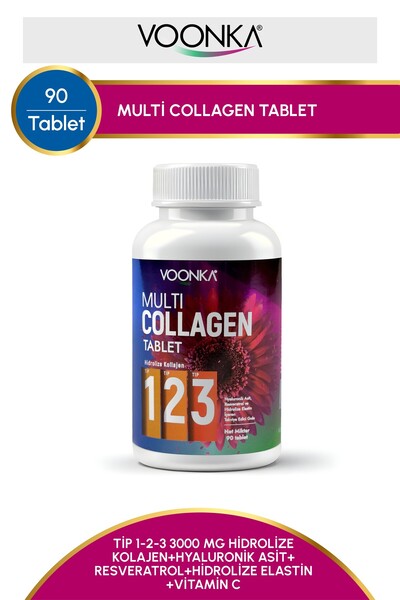 Voonka Multi Collagen Powder Hidrolize collagen 90 Tablet