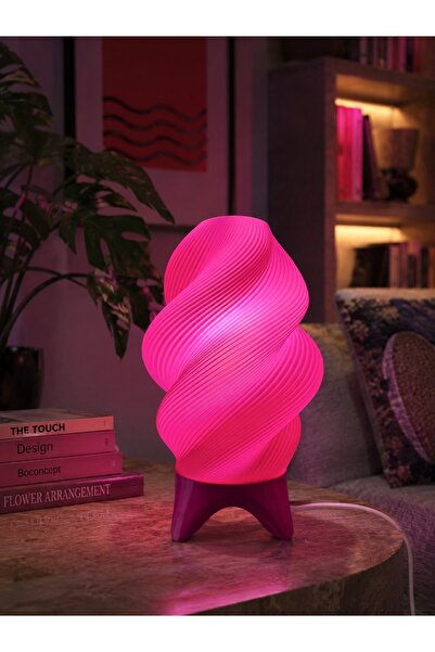 LUMBA Modern Pembe Gece Lambası Dekoratif Abajur Aydınlatma