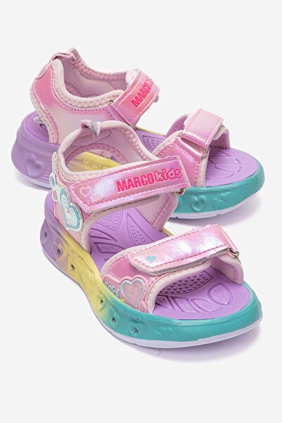 Marco Kids Marcokids Kız Çocuk Pembe Işıklı Spor Sandalet