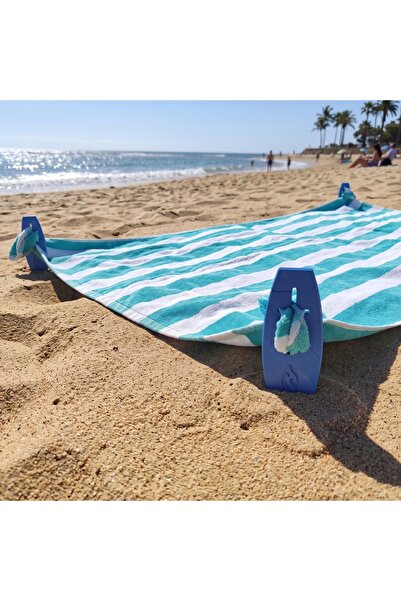COPPERMALL HANDMADE Beach Towel Stabilizer Clip (Set of 4) – Wind Stake, Secu...