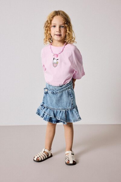 DeFacto 100% Cotton A-Line Jean Blue Mini Skirt for Baby Girl I1185A526Au