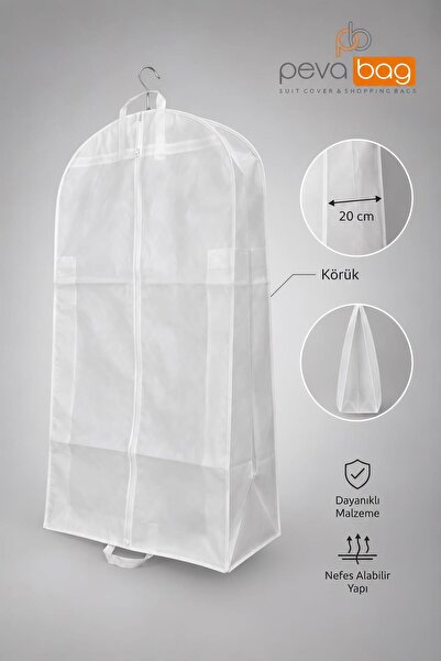 Pevabag Wedding Dress and Evening Dress Cover (Gamboç) 70×180+20 cm 80 Gr Whi...