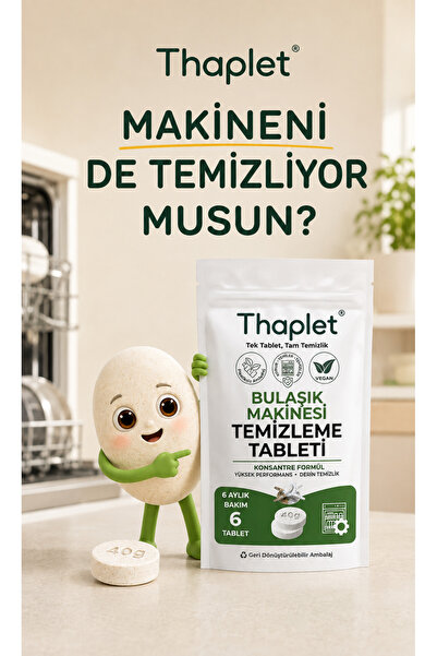 Thaplet Bulaşık Makinesi Temizleme Tableti 6 Aylık Bakım Tableti