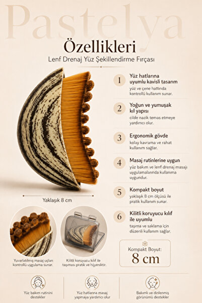 Pastelya LENF DRENAJ ve YÜZ ŞEKİLLENDİRME FIRÇASI