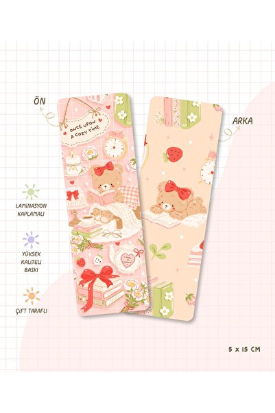 Flurina Studio Çift Taraflı Kitap Ayracı No:038 - Cute Bear Tales