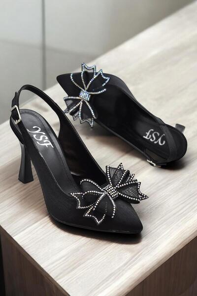 ISPARTALILAR 6513 Bow Stone 9cm Women's Heeled Shoes Evening Dress Wedding En...