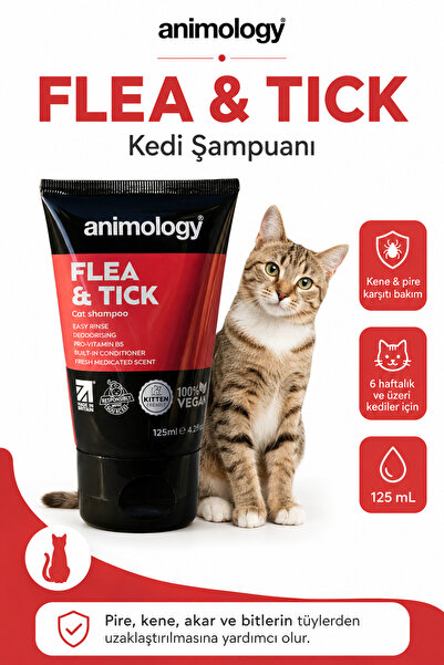 Animology Flea Tick Kediler için Kene ve Pire Kovucu Şampuan 125 mL