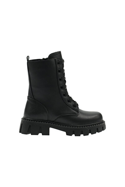 Panço Girl's Boots with Lace and Zipper Detail