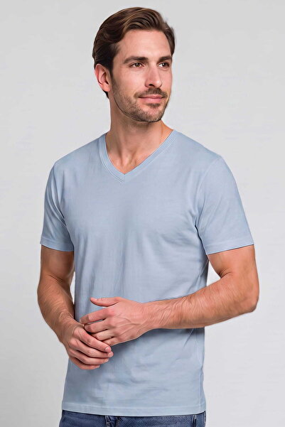 RELAXIA T-Shirt Men's V-Neck Combed Cotton