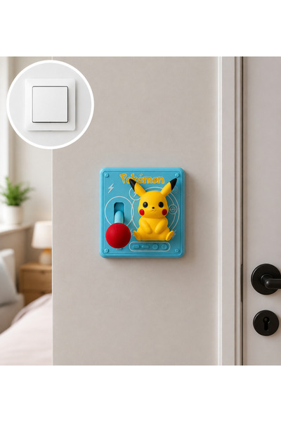 Pokémon Serisi Pikachu Dekoratif Işık Anahtar Kapağı