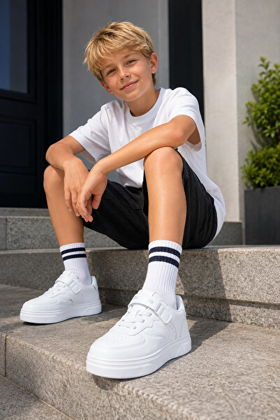 Kidx Pinokyo Ntr Hafif Ve Rahat Unisex Çocuk Günlük Spor Ayakkabı Beyaz