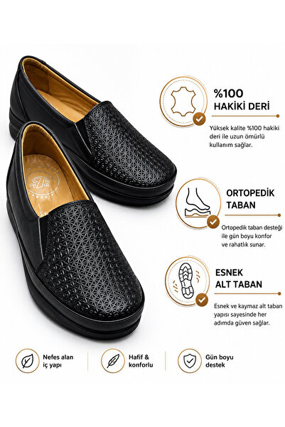 ISPARTALILAR 2Nk Full Orthopedic Sole Lightweight Flexible Daily Genuine Leat...