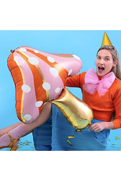 partidolu Mantar Şeklinde Folyo Balon 70 x 53 cm 1 Adet