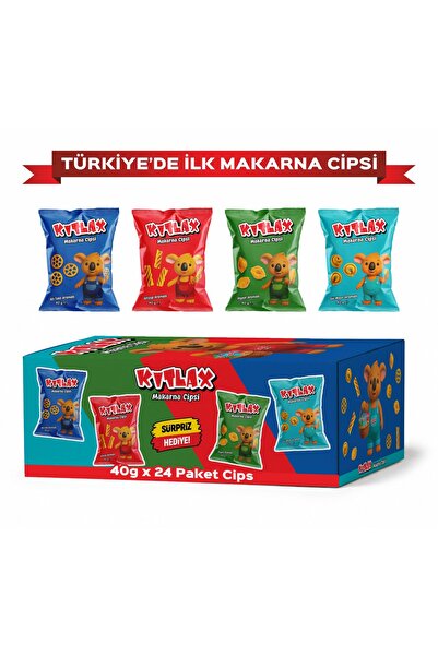KITLAX Makarna Cipsi Peynir Ketçap Hot Taco Süt Mısır Çıtır Atıştırmalık 24 A...