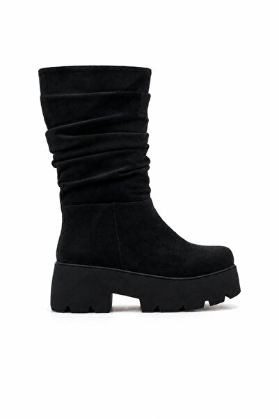 Solo Bag Women's Daily High-Top Comfortable Stylish Ines Black Suede Bellows ...