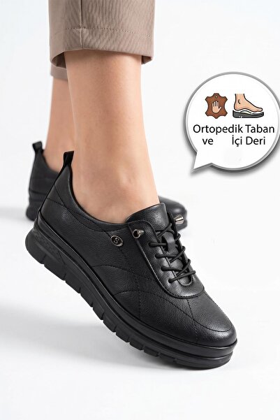 ISPARTALILAR 0249 Comfortable Orthopedic Sole Daily Women's Shoes Ballerina W...