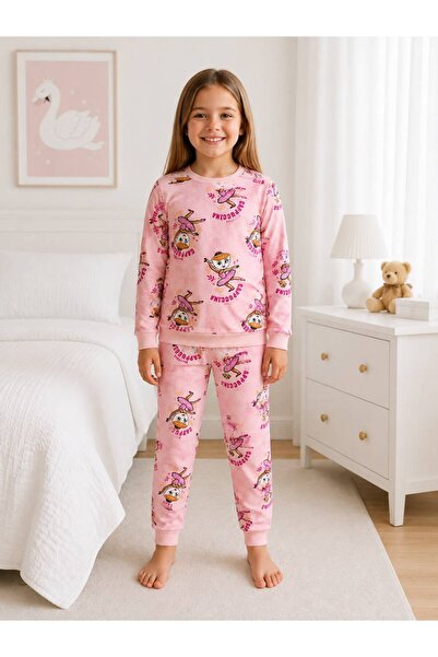 Fil Kids Σετ εποχιακής πιτζάμας με μακρυμάνικο μοτίβο καπουτσίνο μπαλαρίνας σ...