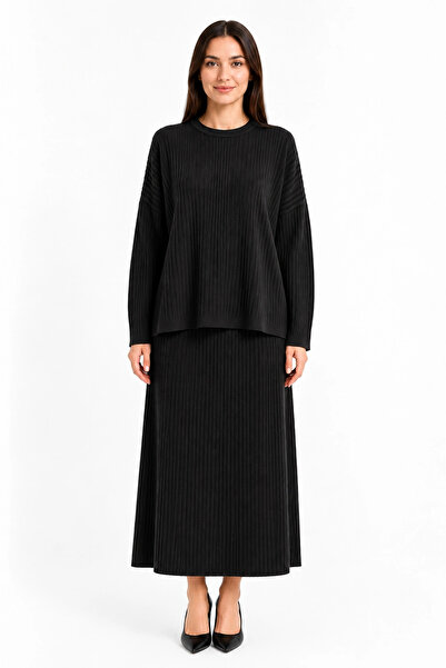 Nuss Triko Skirt Suit Anthracite 701