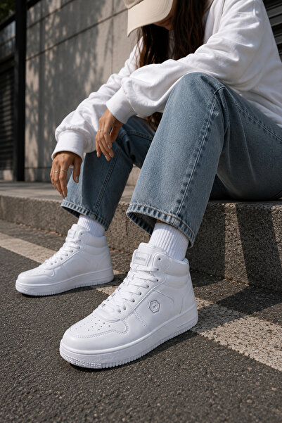 Kidx Lmb2110 Bilekli Sneaker Genç Çocuk Spor Ayakkabı Beyaz