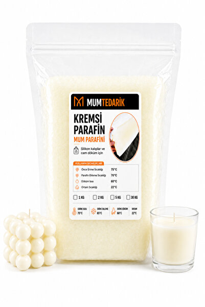 MUMTEDARİK Parafin Mum Bazı 1 KG | Kalıp ve Bardak Mum Yapımı İçin Parafin Wa...