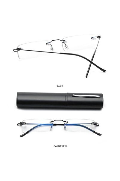 Choice15 +200 Black Fashion Rimmless Reading Glasses Flexible Alloy Frameless...