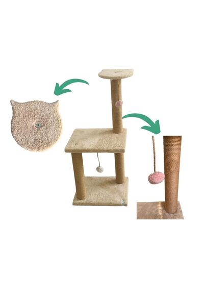 Nursoft Mega Boy Step Kedi Tırmalama Tahtası Bej