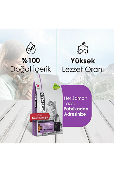 Cat Plus CatPlus Düşük Tahıllı Hipoalerjenik Tavuklu Hamsili Kısırlaştırılmış Kedi Maması 15 Kg