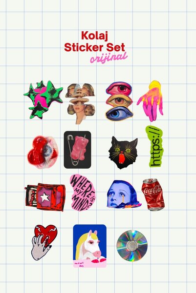 ArtDropsco Collage Sticker Set, Retro and Pop Art Laptop Notebook Phone Sticker