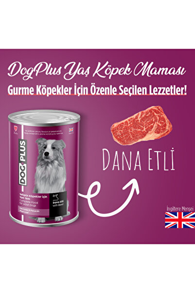 DogPlus Pate Dana Etli Yetişkin Köpek Konserve Yaş Mama 395 Gr x 6 Adet