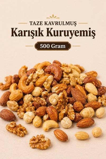 ÜLKÜ KURUYEMİŞ (500 GR) Taze Çerez Özel Karışık Kuruyemiş Hediyelik Atıştırma...