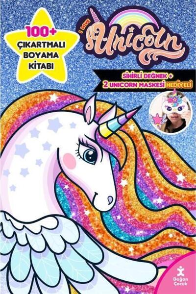 Doğan Çocuk I Love Unicorn 100+ Çıkartma Hediyeli Boyama Kitabı