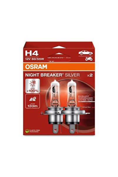 Osram Set de 2 becuri H4 NIGHT BREAKER SILVER +100% Osram 12V 60/55W