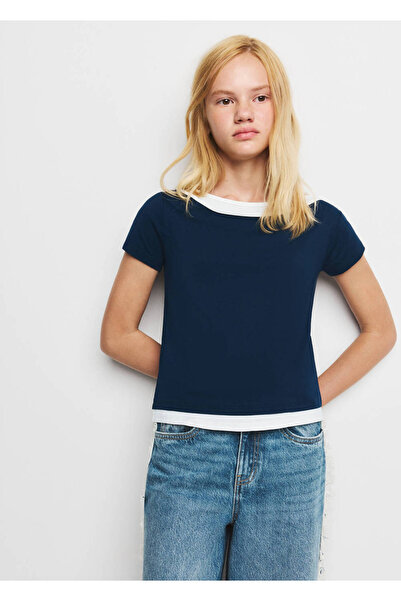 MANGO Kids İki renkli %100 pamuklu t-shirt