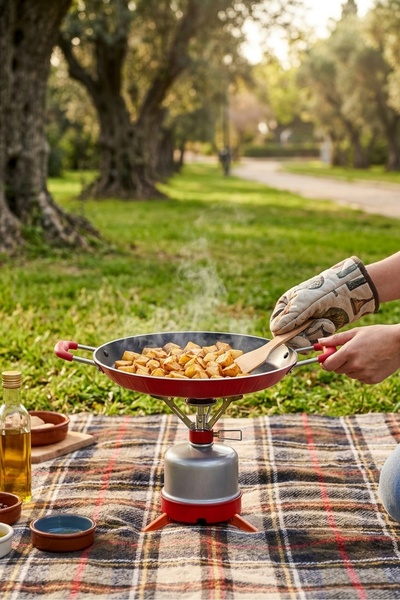 MISTERCOOK مقلاة ميستر كوك غير لاصقة مقاس 40 سم - طلاء تيفلون فاخر، مقابض متينة باللونين الأحمر والأسود
