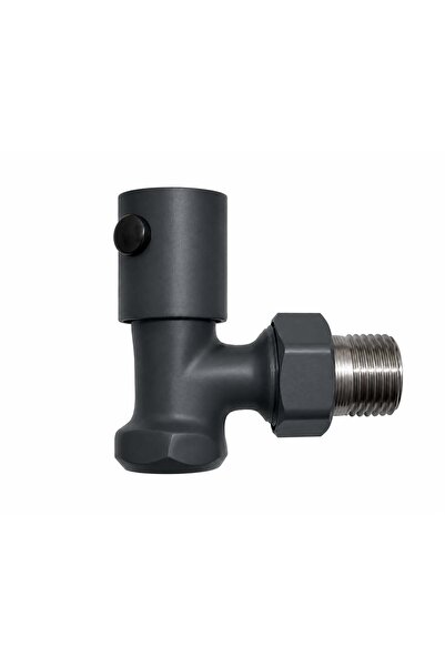 Termovan Radyatör Havlupan Vanası Köşe Tip 1/2'' Antrasit Ral 7016 ( Metal Vo...