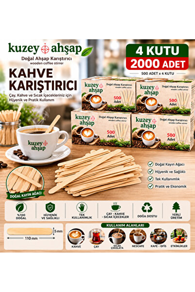 Genel Markalar Tahta Çay Kahve Karıştırıcı 2000 adet