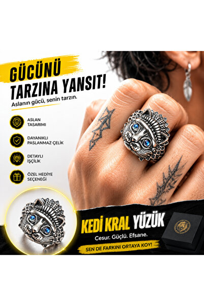 FG KONNİCHİWA Gothic Vintage Vintage Wolf Bull Cat Skull Hawk Rings for Men W...