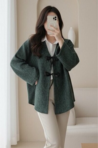 Modamorfo Buttoned front cashmere jacket - emerald
