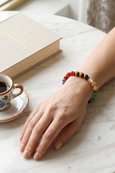 Taş Sandığı Chakra Bracelet (8 mm) - 7 Different Natural Stones