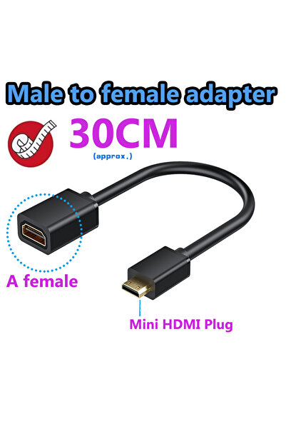 Choice check remaks 30CM M to F adapter Cable Mini HDMI to HDMI Cable HDMI Ty...
