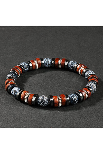 Choice L1602- Weathered Agate Bracelet Men Natural Stone Wood Outfit Sporty v...