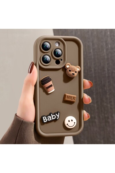 Toolsy Husa de Protectie, toolsy, pentru Apple iPhone 13, Model Ursuleti 3D, Antisoc, Rezistenta la Impact,