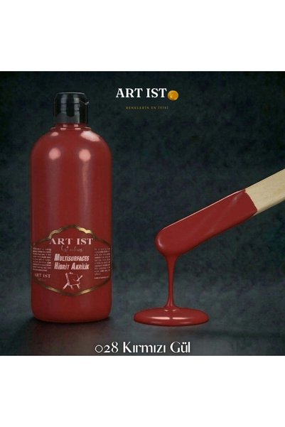 ART IST Multisurfaces 500ml Su Bazlı Akrilik Boya - 028 KIRMIZI GÜL